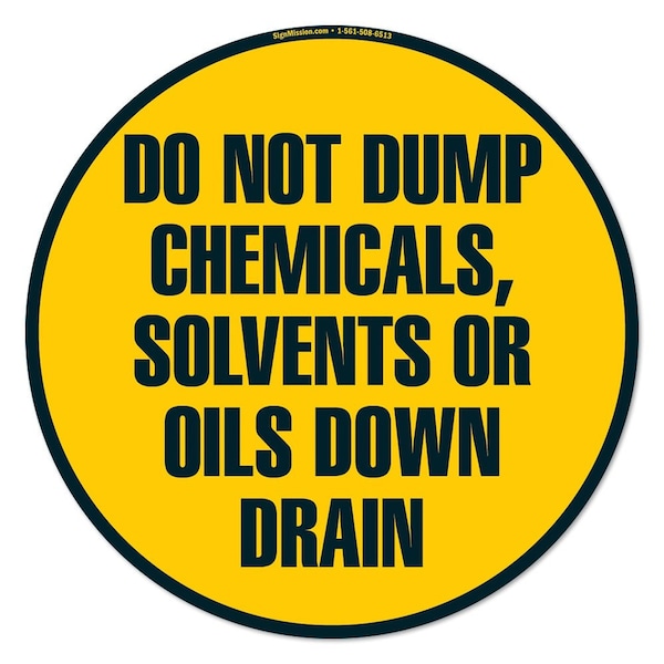 Do Not Dump Chemicals 16in Non-Slip Floor Marker, 12PK, 16 in L, 16 in H, FD-2-C-16-12PK-99952